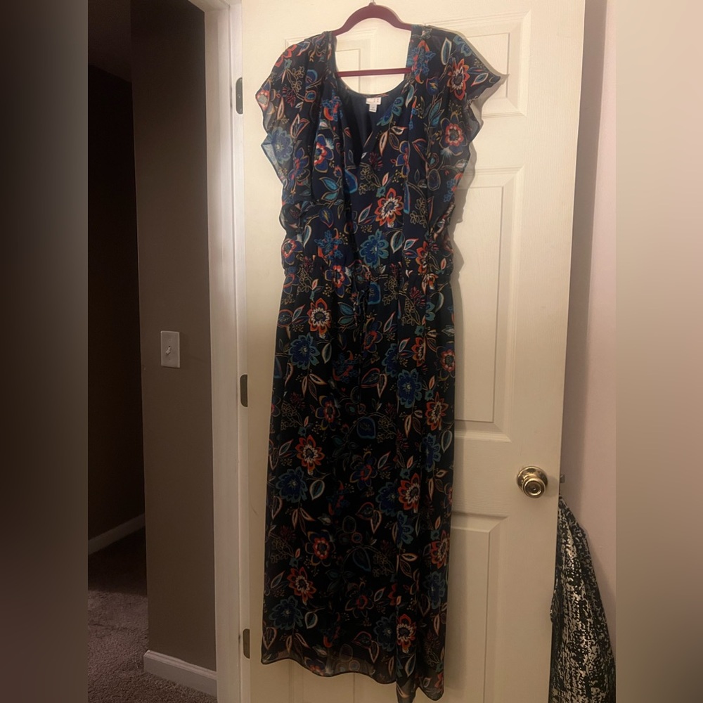 Target A New Day Navy Floral Maxi Dress 4X